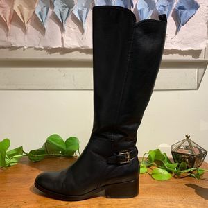 Cole Haan Hayes Tall Black Leather Riding Boot